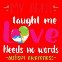 Niece Nephew My Aunt Taught Me Love Needs No Words Autism Santa Hat thumb 1