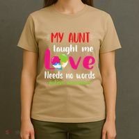Niece Nephew My Aunt Taught Me Love Needs No Words Autism T-Shirt thumb 4