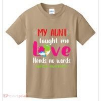 Niece Nephew My Aunt Taught Me Love Needs No Words Autism Kids T-Shirt thumb 0