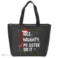 Nice Naughty My Sister Did It Xmas Family Boy Tote Bag thumb 0