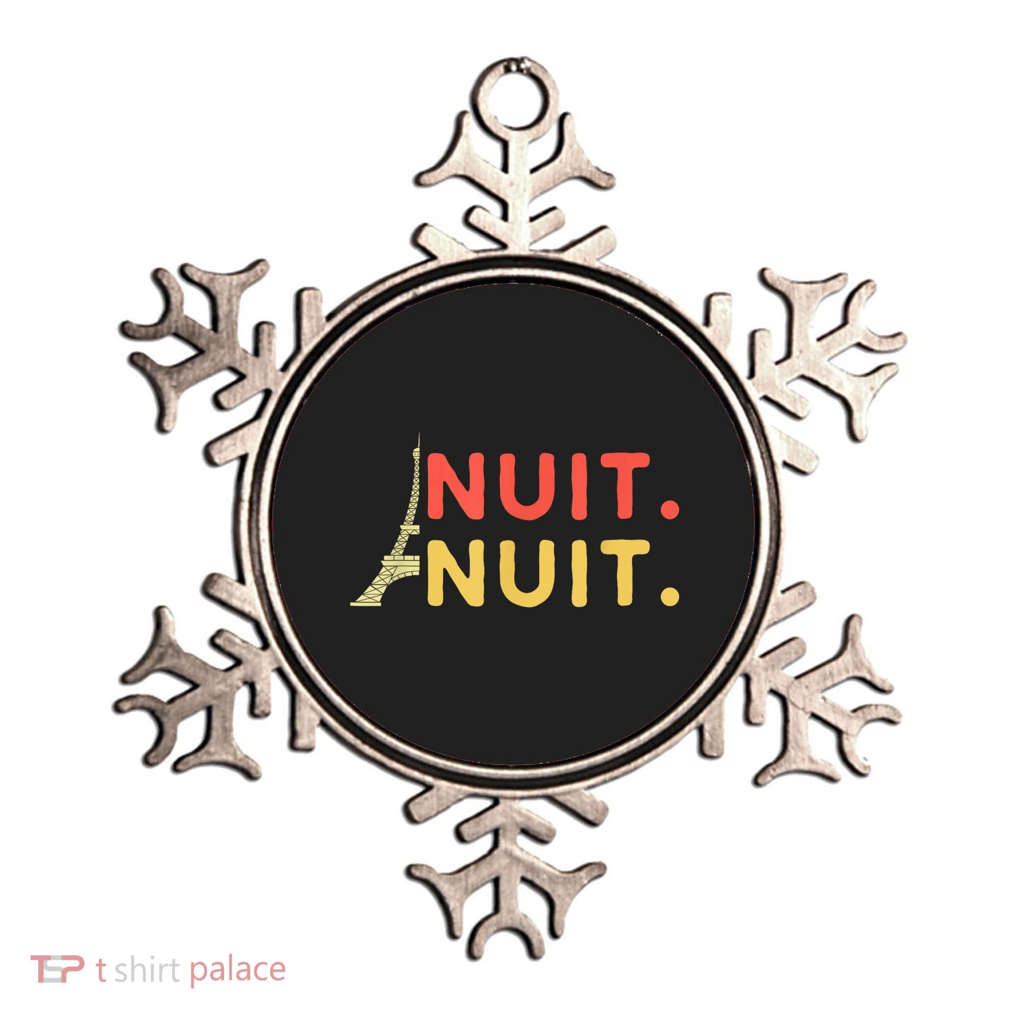 Nuit Nuit Night Night French Words Paris Tower Ornament