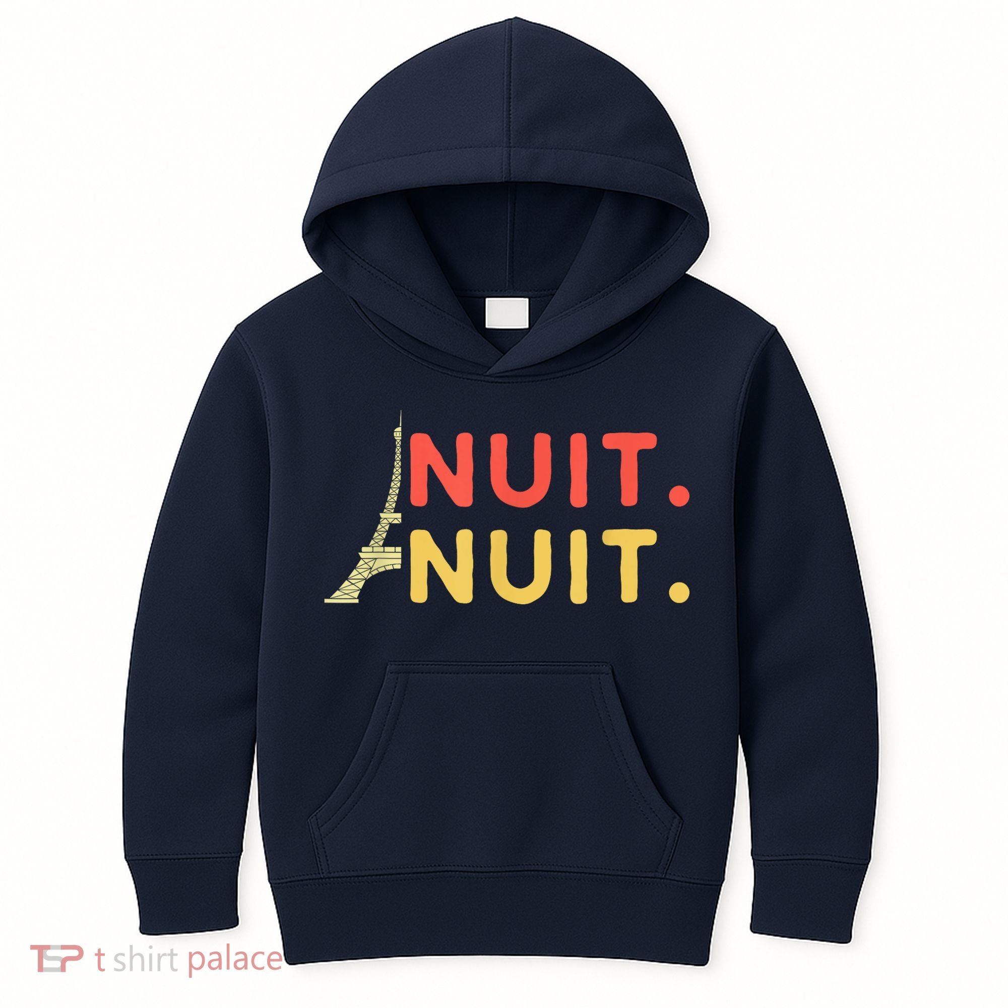 Nuit Nuit Night Night French Words Paris Tower Kids Hoodie