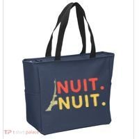 Nuit Nuit Night Night French Words Paris Tower Tote Bag thumb 2
