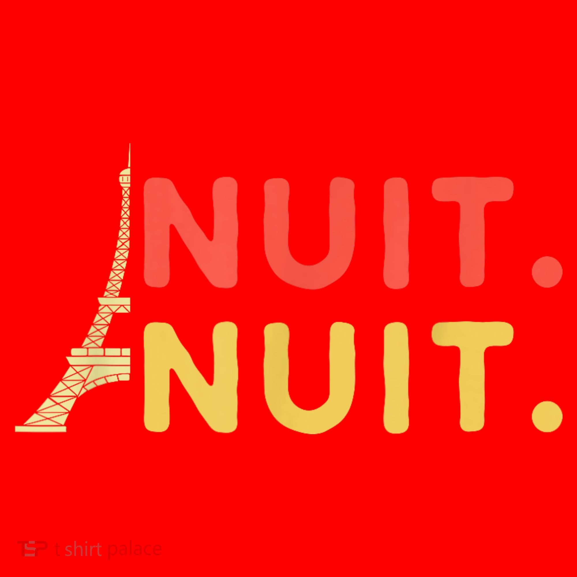 Nuit Nuit Night Night French Words Paris Tower Santa Hat