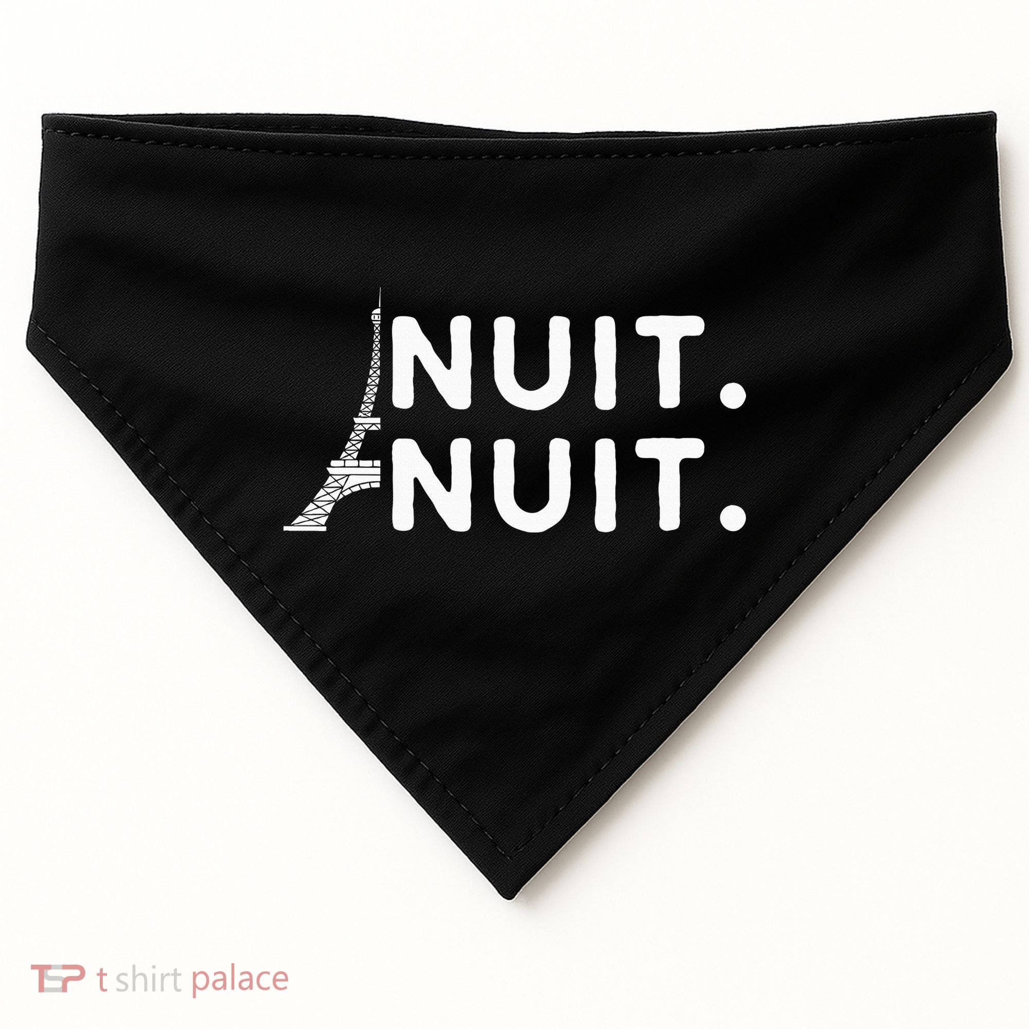 Nuit Nuit Night Night French Words Paris Tower Eiffel USA-Made Doggie Bandana