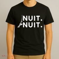 Nuit Nuit Night Night French Words Paris Tower Eiffel T-Shirt thumb 3