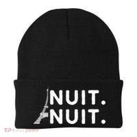 Nuit Nuit Night Night French Words Paris Tower Eiffel Beanie thumb 0