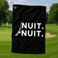 Nuit Nuit Night Night French Words Paris Tower Eiffel Golf Towel thumb 1