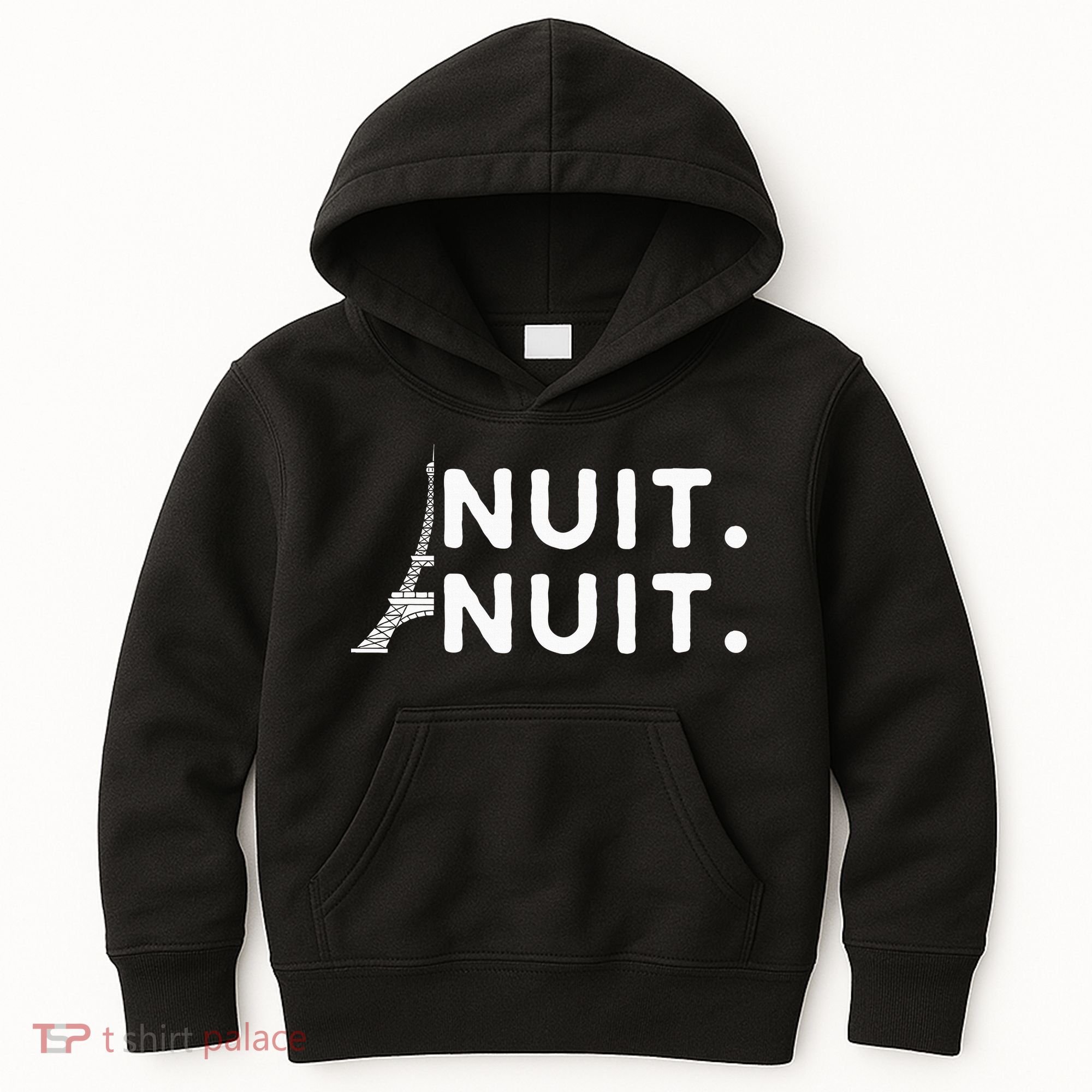 Nuit Nuit Night Night French Words Paris Tower Eiffel Kids Hoodie