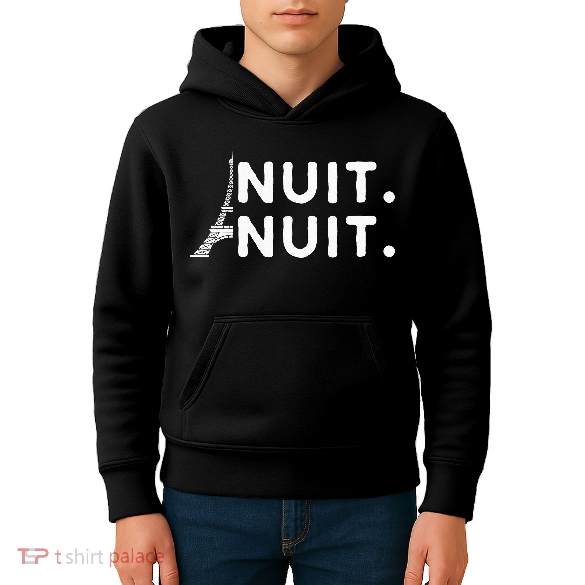 Nuit Nuit Night Night French Words Paris Tower Eiffel Kids Hoodie