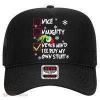 Nice Naughty Never Mind ILl Buy My Own Stuff Christmas List Hat thumb 0
