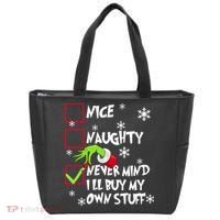 Nice Naughty Never Mind ILl Buy My Own Stuff Christmas List Tote Bag thumb 0