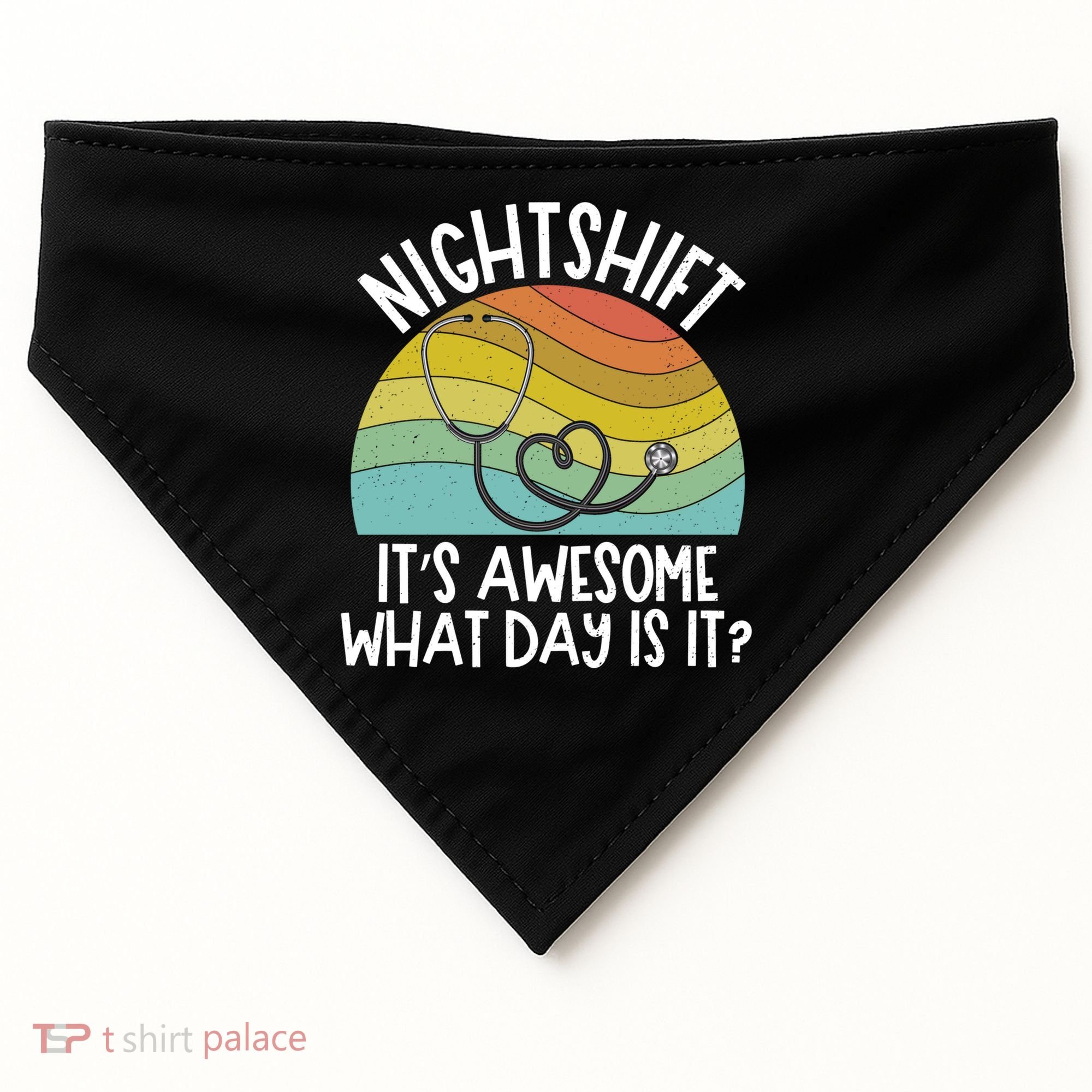 Nightshift Nurse Night Shift Nursing Rn Lpn Cna Prn Lnd Care Gift USA-Made Doggie Bandana