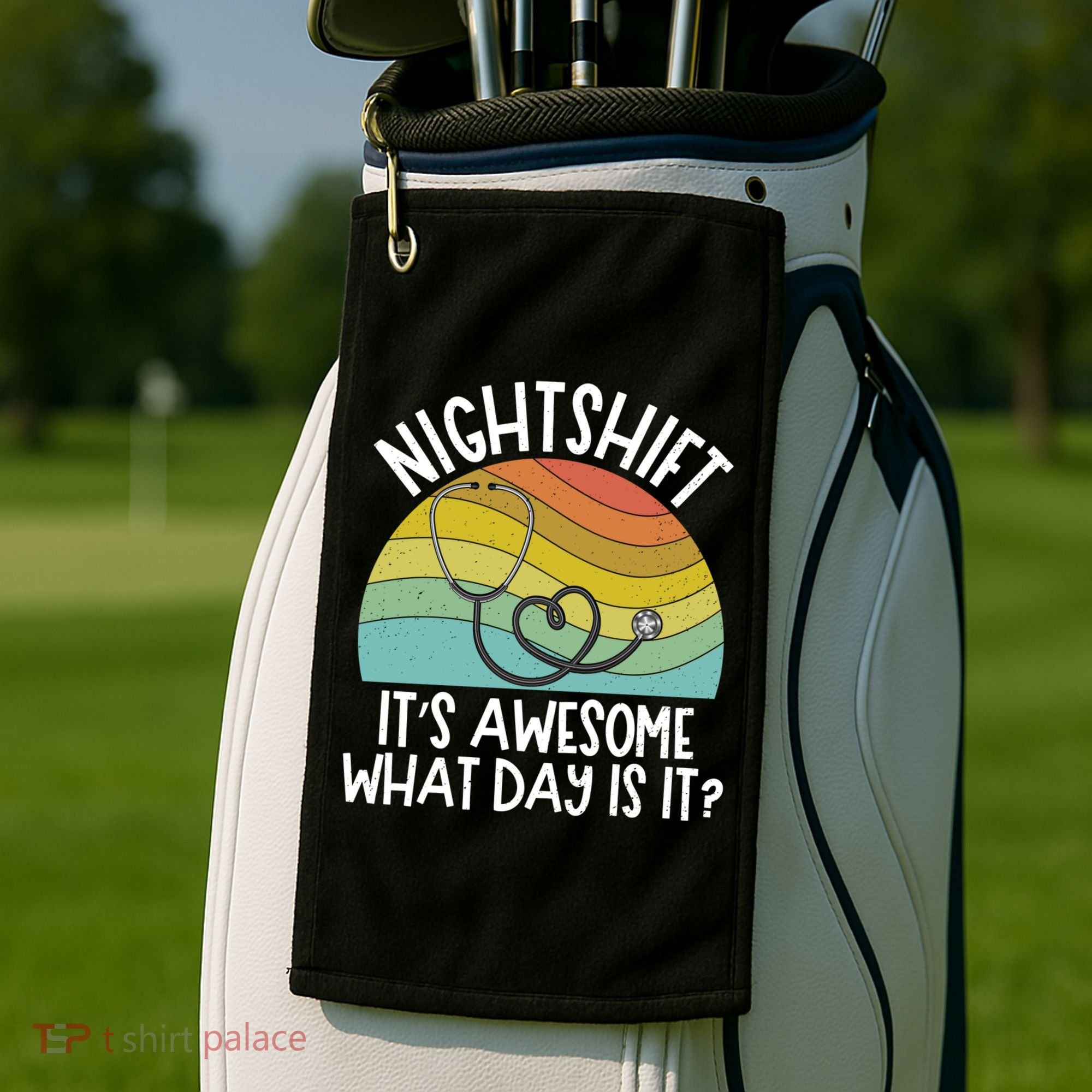 Nightshift Nurse Night Shift Nursing Rn Lpn Cna Prn Lnd Care Gift Golf Towel