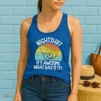 Nightshift Nurse Night Shift Nursing Rn Lpn Cna Prn Lnd Care Gift Women's Tank Top thumb 2