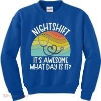 Nightshift Nurse Night Shift Nursing Rn Lpn Cna Prn Lnd Care Gift Kids Sweatshirt thumb 0