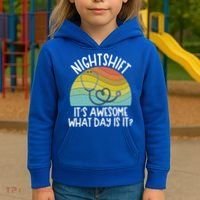 Nightshift Nurse Night Shift Nursing Rn Lpn Cna Prn Lnd Care Gift Kids Hoodie thumb 3