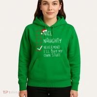 Nice Naughty Never Mind ILl Buy My Own Stuff Christmas List Hoodie thumb 5