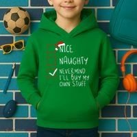 Nice Naughty Never Mind ILl Buy My Own Stuff Christmas List Kids Hoodie thumb 2