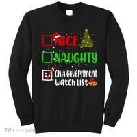 Nice Naughty On A Government Watch List Christmas List Sweatshirt thumb 0