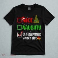 Nice Naughty On A Government Watch List Christmas List T-Shirt thumb 5