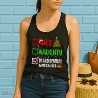 Nice Naughty On A Government Watch List Christmas List Women's Tank Top thumb 2