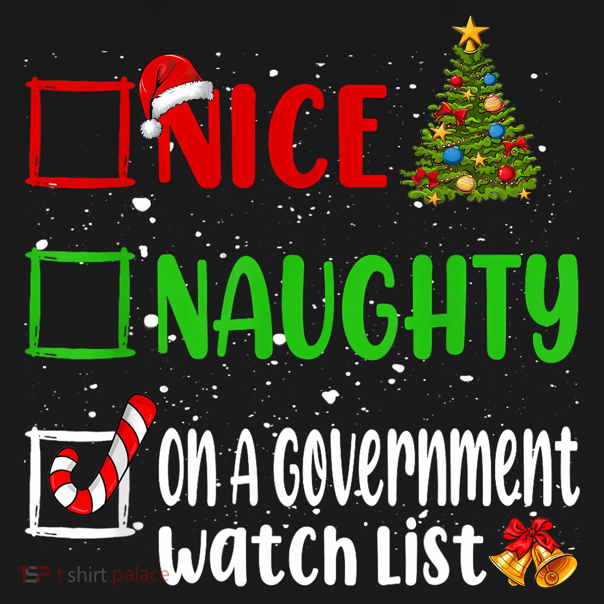 Nice Naughty On A Government Watch List Christmas List Women's Tank Top