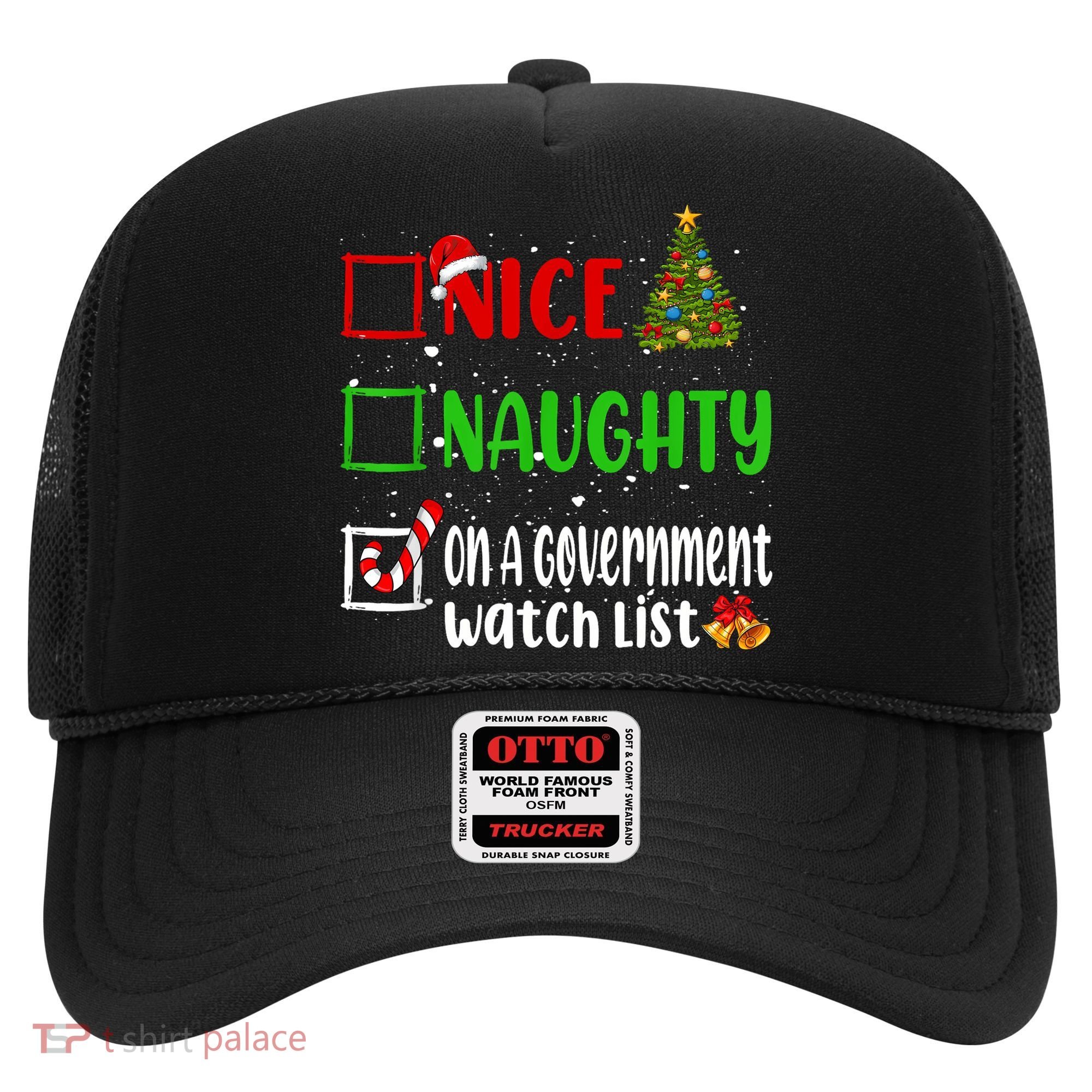 Nice Naughty On A Government Watch List Christmas List Hat