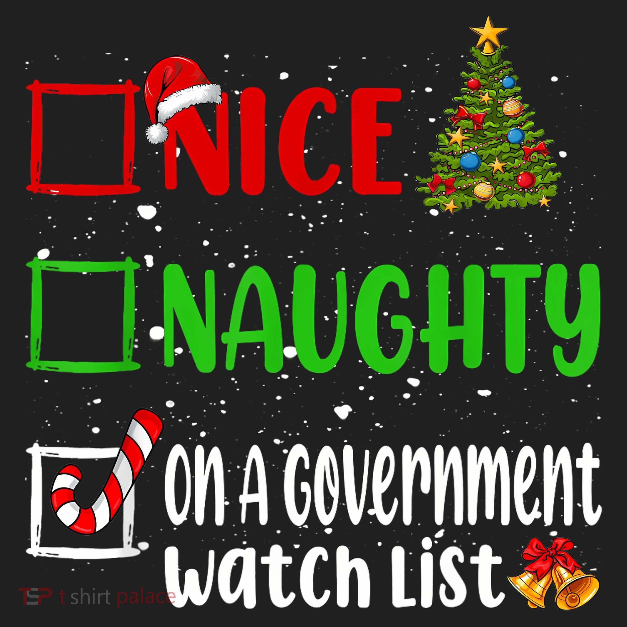 Nice Naughty On A Government Watch List Christmas List Hat