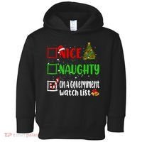 Nice Naughty On A Government Watch List Christmas List Toddler Hoodie thumb 0