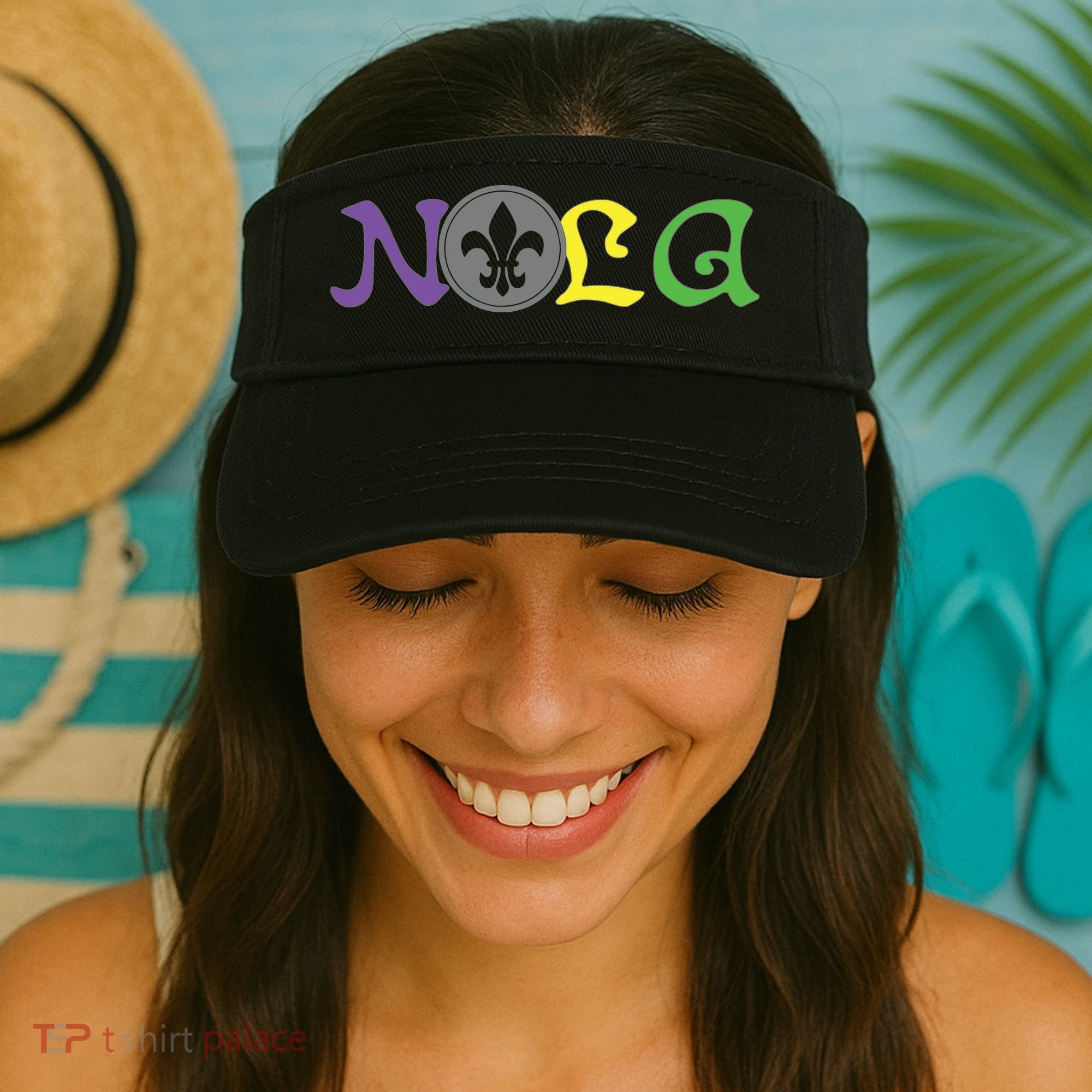Nola New Orleans Mardi Gras 504 Visor
