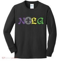 Nola New Orleans Mardi Gras 504 Kids Long Sleeve Shirt thumb 0