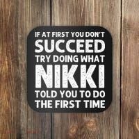 NIKKI Name Personalized Birthday Funny Christmas Joke Coaster thumb 0