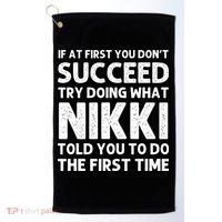 NIKKI Name Personalized Birthday Funny Christmas Joke Golf Towel thumb 0