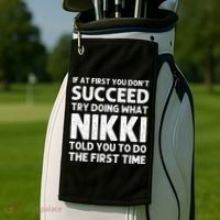 NIKKI Name Personalized Birthday Funny Christmas Joke Golf Towel thumb 2