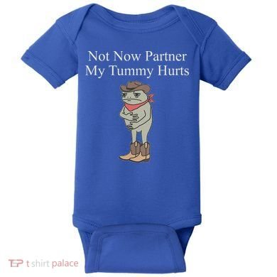 Not Now Partner My Tummy Hurts Baby Bodysuit