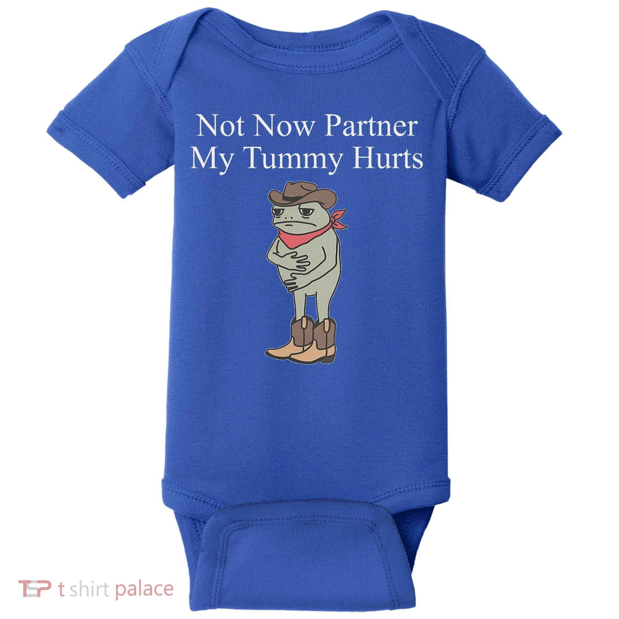 Not Now Partner My Tummy Hurts Baby Bodysuit