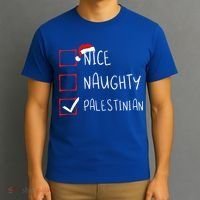 Nice Naughty Palestinian Christmas Palestine Heritage Roots Great Gift T-Shirt thumb 3