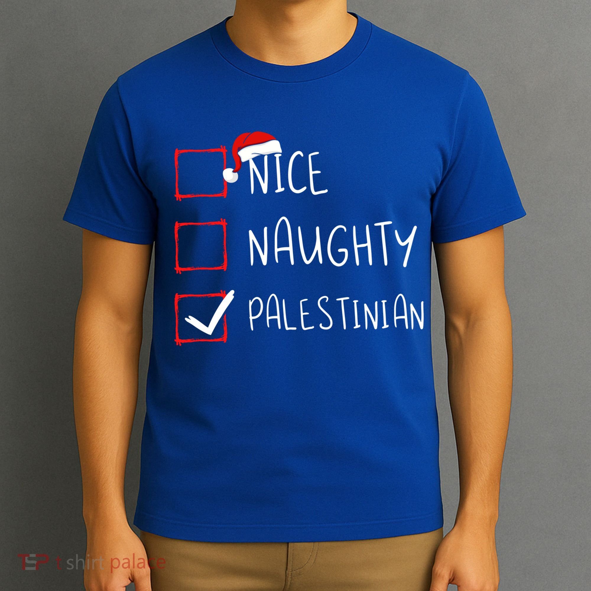 Nice Naughty Palestinian Christmas Palestine Heritage Roots Great Gift T-Shirt