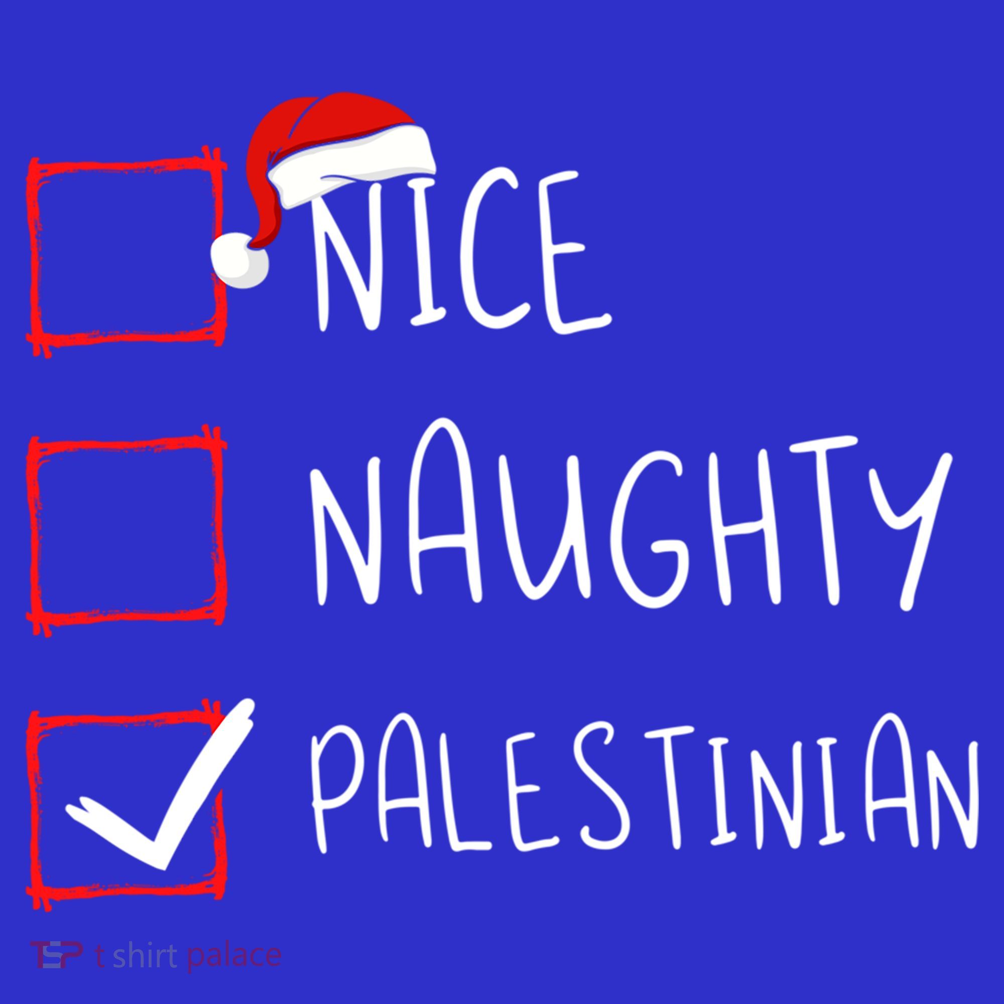 Nice Naughty Palestinian Christmas Palestine Heritage Roots Great Gift T-Shirt