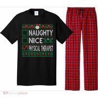 Naughty Nice Physical Therapist Christmas List Ugly Sweater Funny Gift Pajama Set thumb 0