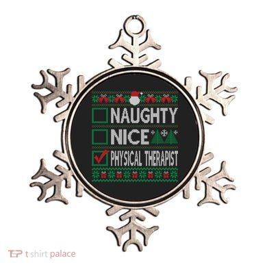 Naughty Nice Physical Therapist Christmas List Ugly Sweater Funny Gift Ornament