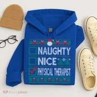 Naughty Nice Physical Therapist Christmas List Ugly Sweater Funny Gift Hoodie thumb 4