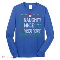 Naughty Nice Physical Therapist Christmas List Ugly Sweater Funny Gift Long Sleeve Shirt thumb 0