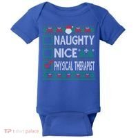 Naughty Nice Physical Therapist Christmas List Ugly Sweater Funny Gift Baby Bodysuit thumb 0