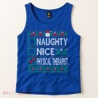 Naughty Nice Physical Therapist Christmas List Ugly Sweater Funny Gift Tank Top thumb 2