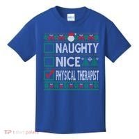 Naughty Nice Physical Therapist Christmas List Ugly Sweater Funny Gift Kids T-Shirt thumb 0