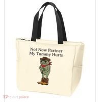 Not Now Partner My Tummy Hurts Funny Frog Tote Bag thumb 3
