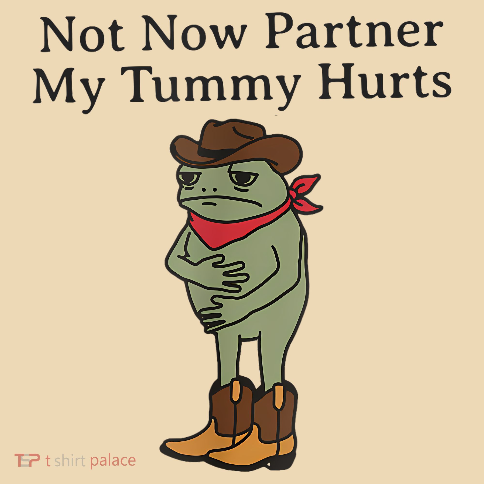 Not Now Partner My Tummy Hurts Funny Frog Tote Bag