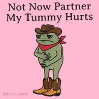 Not Now Partner My Tummy Hurts Funny Frog Coaster thumb 2